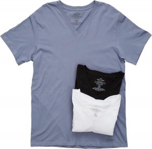 Мужские хлопковые футболки Calvin Klein Multipack с V-образным вырезом, White/Black/Flint Grey