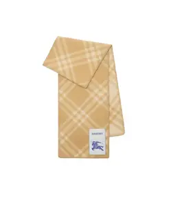 Шерстяной шарф в клетку Burberry, коричневый