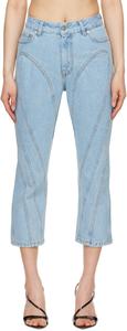 Синие джинсы-капри Mugler