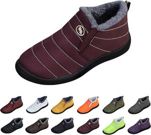 Женские осенние ботинки 2025 года, модные мужские водонепроницаемые ботинки с меховой подкладкой, снежные ботильоны, удобные, противоскользящие, легкие кроссовки Generic, Brick Red