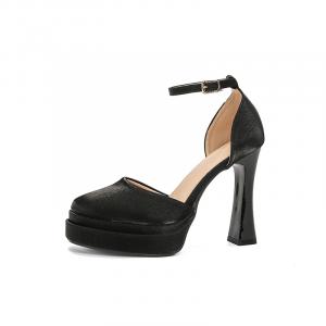 Zubumei Женские туфли на высоком каблуке черные, шампань, белые, бордовые с черным, цвет Black