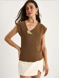 Вязаный топ Bianco Lucci, мокко