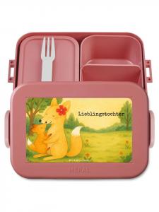 Mr. & Mrs. Panda Ланчбокс с дизайном Fox Mama и надписью пастельно-красного цвета