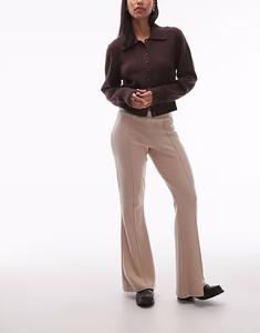 Супермягкие брюки-клеш с декоративными швами Asos Design, темно-коричневый
