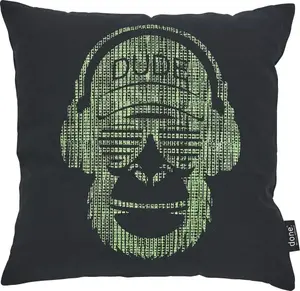 Done. декоративная подушка "Обезьянка", с эффектным мятым принтом, чехол без наполнителя, 1 шт 65х65 см, зеленый