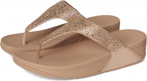 Сандалии FitFlop Lulu Crystal-Mix Toe-Post Sandals, цвет Metallic Classic Beige