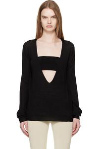 Свитер с V-образным вырезом Temple Rick Owens, черный