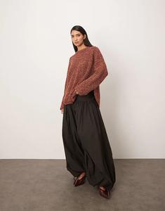 Джемпер ARRANGE из мериносовой шерсти с закругленным подолом красного цвета