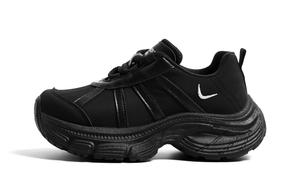 HUANQIU Амортизирующие противоскользящие и износостойкие кроссовки на низком ходу женские чёрные, цвет Black