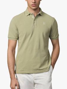 Классическая хлопковая поло с длинными рукавами Hackett London, Sage Green