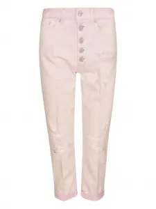 Укороченные брюки с эффектом потертости DONDUP, розовый