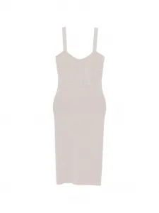 Приталенное миди-платье из жаккардового трикотажа Patrizia Pepe, серый