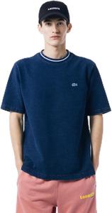 Мужская футболка Lacoste TH019J-99 официального цвета, трикотажная, индиго