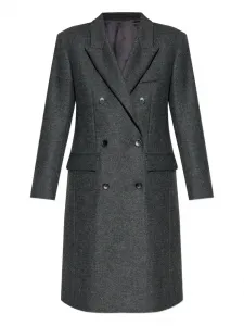 Двубортное шерстяное пальто ISABEL MARANT, серый