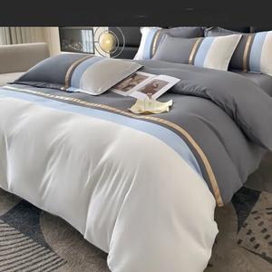 Belle Комплект постельного белья 4 предмета, простыня на резинке 180 см, пододеяльник 200x230 см, мягкий, комфортный, элегантный серый