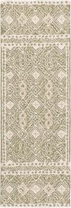Ковер SAFAVIEH, 69 x 336 см, Rug Micro-Loop Collection Runner, Green & Ivory, Handmade Wool, Ideal for The Living Room, Dining, Bedroom (MLP803Y)