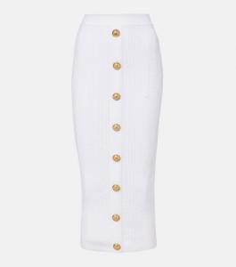 Юбка миди из трикотажного полотна Balmain, Blanc