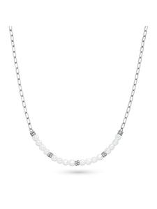 s.Oliver Колье с декоративными бусинами и элементами из нержавеющей стали серебристого цвета