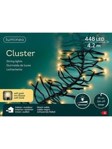 Lumineo Гирлянда CLUSTER 448 LED, 4,2 м, черный кабель цвета "мягкое золото"