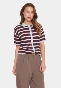 Кардиган Saint Tropez LIKAM STRIPED, Chocolate Gray Dawn Stripe/Dark Brown
