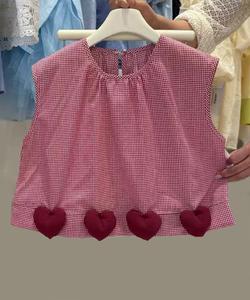 Топ без рукавов с сердечками Aimoha Kids, цвет Red