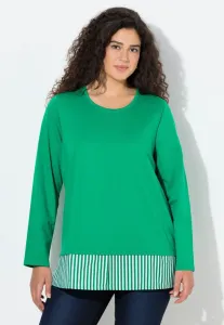 Толстовка rundhals langarm Ulla Popken, Emerald Green