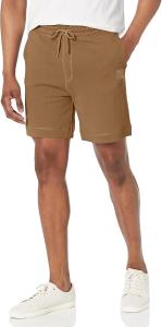 BOSS Мужские шорты Soft French Terry с логотипом, Dark Khaki Beige