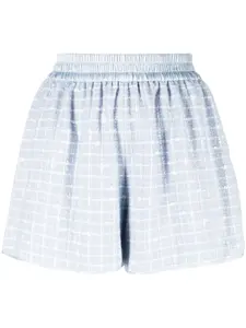 Шорты из ткани букле EMPORIO ARMANI, синий