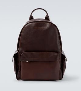 Кожаный рюкзак Brunello Cucinelli, бордовый
