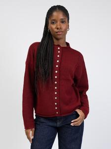 Вязаный кардиган BROKE + SCHÖN Strickjacke mit Stehkragen, бордовый