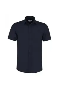 Рубашка из поплина с короткими рукавами Kustom Kit, темно-синий