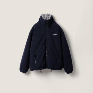 Флисовая пуховая куртка MIU MIU, темно-синий