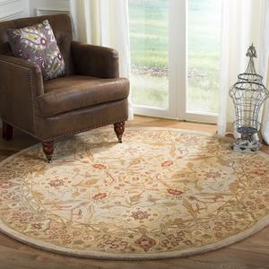 Ковер SAFAVIEH, 122 x 122 см, Anatolia Collection Grey Beige / Sage AN516B ручной работы традиционный восточный премиум шерстяной