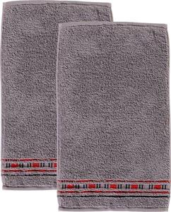 Гостевое полотенце Erwin Müller 2er-Pack 201789, 30x1x50 см цвет grau/rot