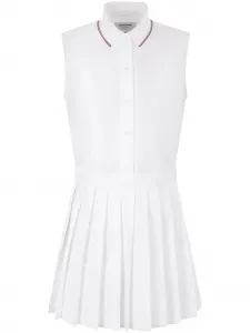 Платье с плиссированной юбкой THOM BROWNE, белый