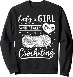Только для девочек, которые любят вязать крючком - Детская вязаная толстовка Crochet Girls Crochet Lover, черный
