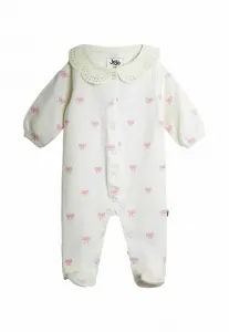 Спальный комбинезон стандартного кроя с вышитыми ножками Jojo Maman Bébé, Cream