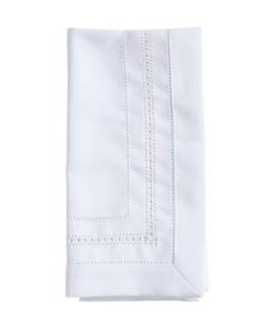 Традиционный набор обеденных салфеток с мережкой, 12 шт., 18 дюймов и 18 дюймов Saro Lifestyle, белый