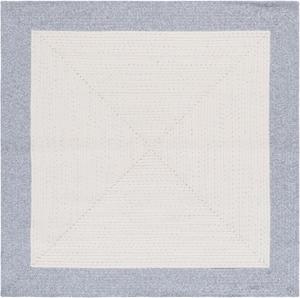 Ковер SAFAVIEH, 153 x 153 см, Washable Rug Braided Collection - Ivory & Grey, ручной работы, для помещений и улицы, устойчивый к погодным условиям, идеально для патио, гостиной, прихожей, столовой (BRA281A)