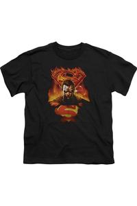 Футболка для мальчиков Superman Man On Fire с коротким рукавом Gildan, черный