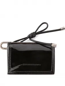 Кошелек из лакированной кожи с застежкой Ermanno Scervino, черный