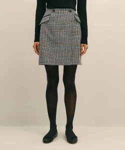Разноцветная клетчатая шерстяная юбка-саронг
