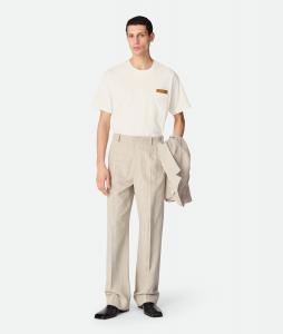 Viscose and silk pants BOTTEGA VENETA, серая замазка