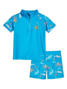 Playshoes Двухсекционный купальник "Морские создания" синего цвета