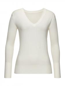 Свитер с V-образным вырезом кремового цвета Vivance