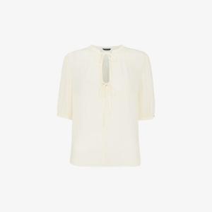 Блузка свободного кроя Jessie из ткани с завязками спереди Whistles, белый