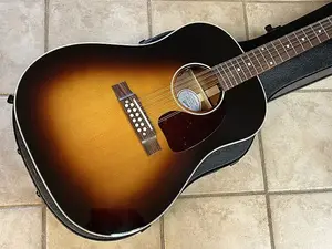Акустическая гитара Gibson J-45 Standard 12-струнная 2024 года, винтажный сандберст