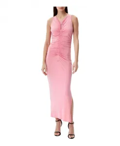 Элегантное, облегающее длинное платье, розовое. Hugo, розовый