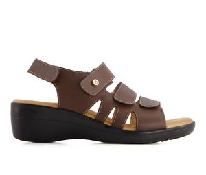 Women's Premium Comfort Wedge Fisherman Leather Sandals In Brown Andrea