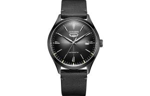 CITIZEN Часы Mechanical Watch Series Mechanical Movement Cow Leather Strap Watch Men's Watch Black Dial